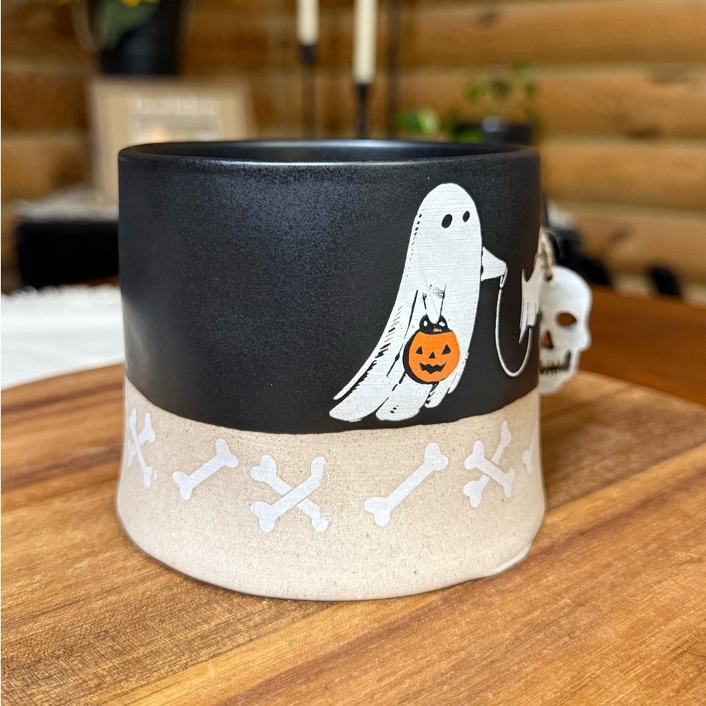 GHOST WALKING GHOST DOG Ceramic HALLOWEEN Mug - Picture 3 of 5